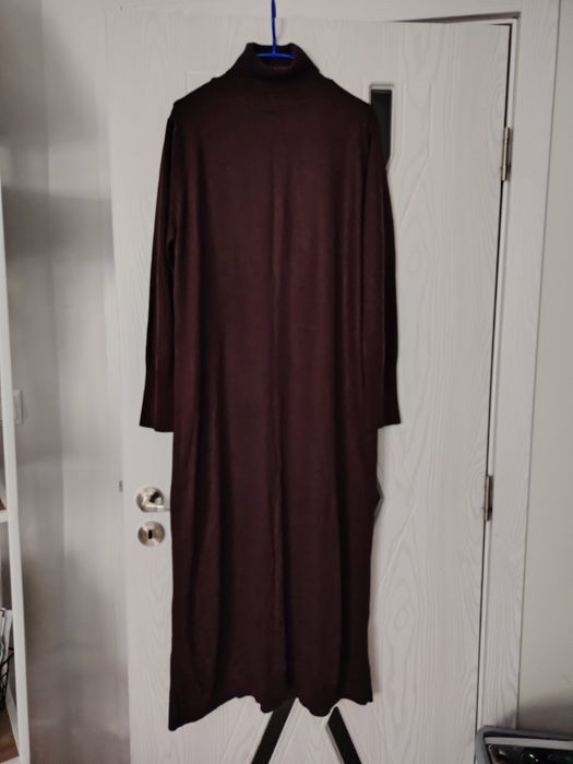 Дълга рокля с поло Бордо 2XL