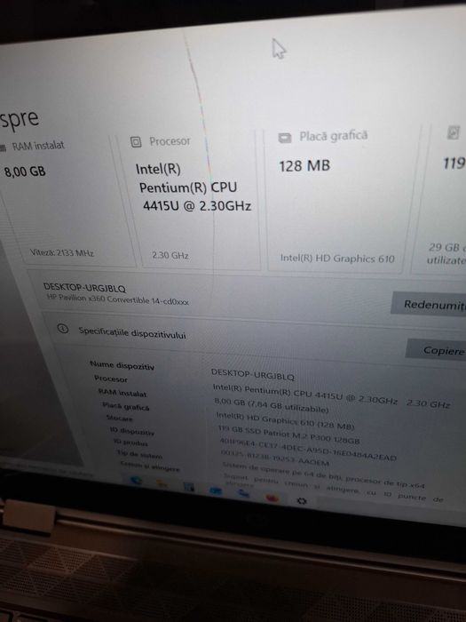 Laptop HP Pavilion x360 Convertible 14-cd0800no