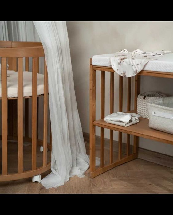 Бебешка кошара 7в1 | Овално детско легло | 5 цвята | Налични на склад