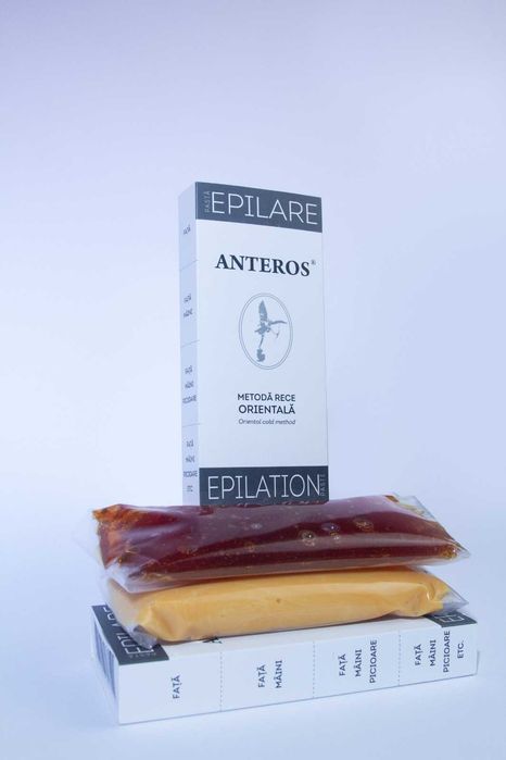 Pasta Epilare Total ANTEROS Soft/Hard Women/Men Profesionala 45Lei/buc 250g Folosire Aplicare Fara Accesorii Usor Orice Par Zona Piele 100%Natural