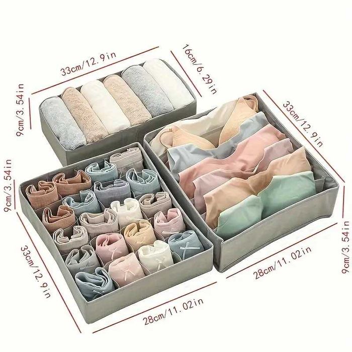 Органайзери 3 бр. кутии за бельо