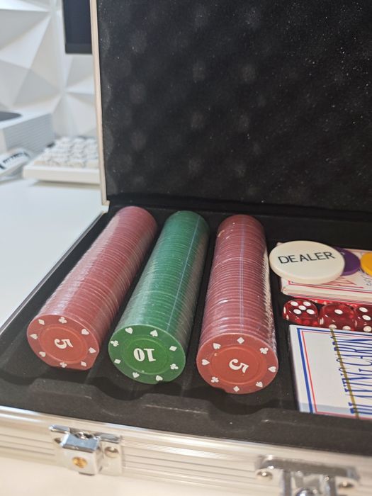 Пълен покер комплект в алуминиев куфар – 300 чипа (нов)