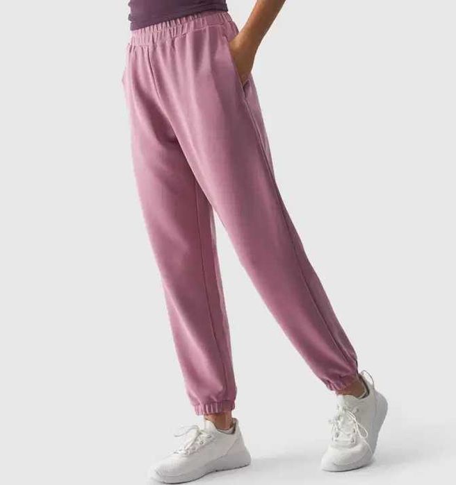 Pantaloni sport, material fin molton cu modal, roz, nou, S/36