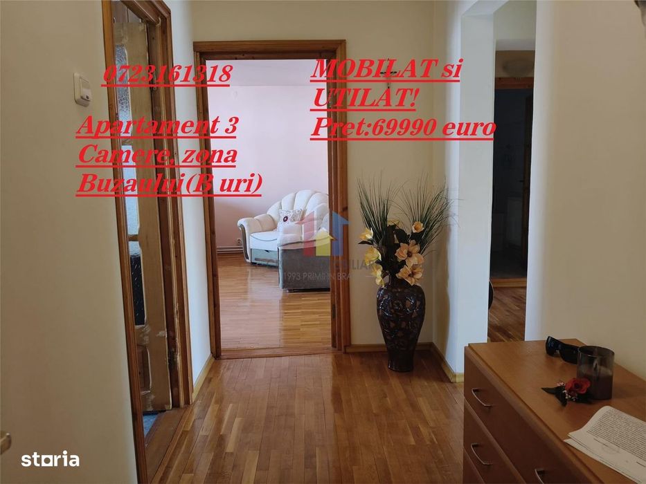 VIDEO! SPATIOS- 83 mp! Apartament 3 Camere, zona Buzaului(B uri) MOBIL