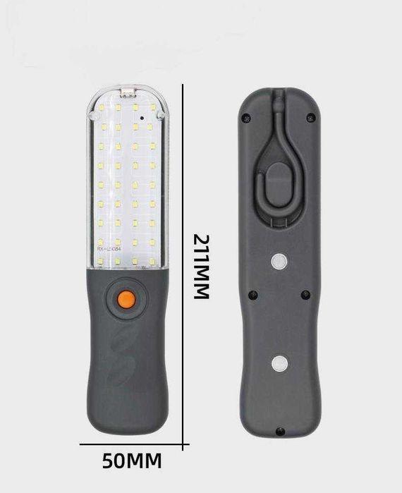 LED-фонарь оснащен яркой боковой панелью COB.