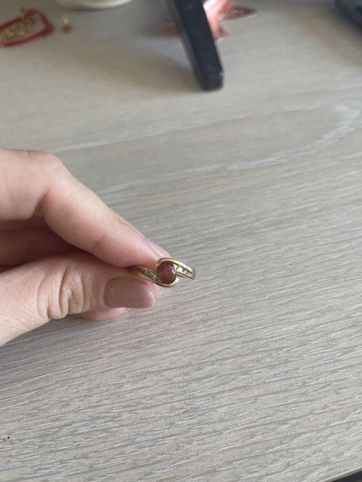 Inel aur galben 14k cu turmalina