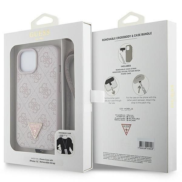 Guess guhcp15sp4tdscpp iphone 15 / 14 / 13 6.1" pink hardcase crossbod