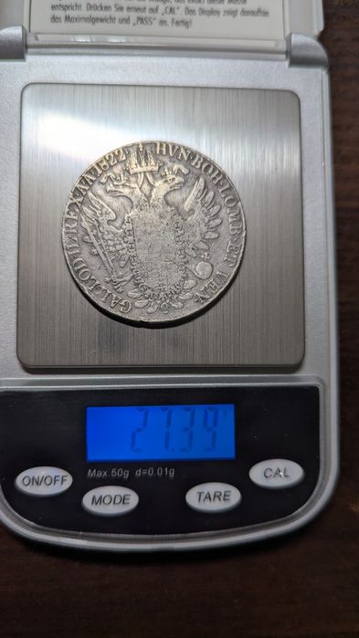 Серебро 1 талер Австрия 1822