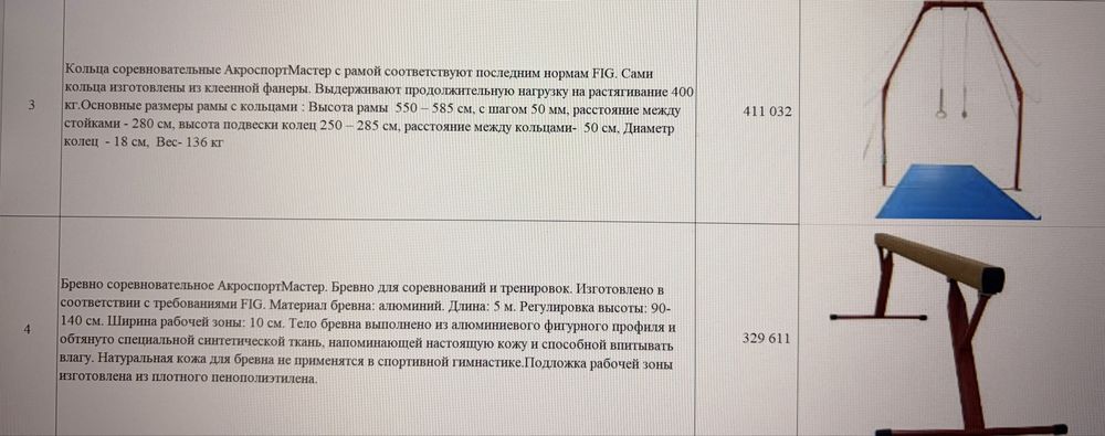 Гимнастические снаряды