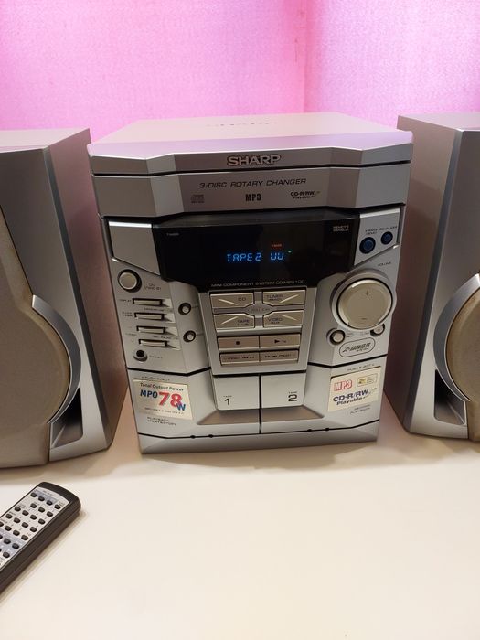Combină audio Sharp MPX100H. CD/ MP3/ Tape / Tuner. Totul funcțional.