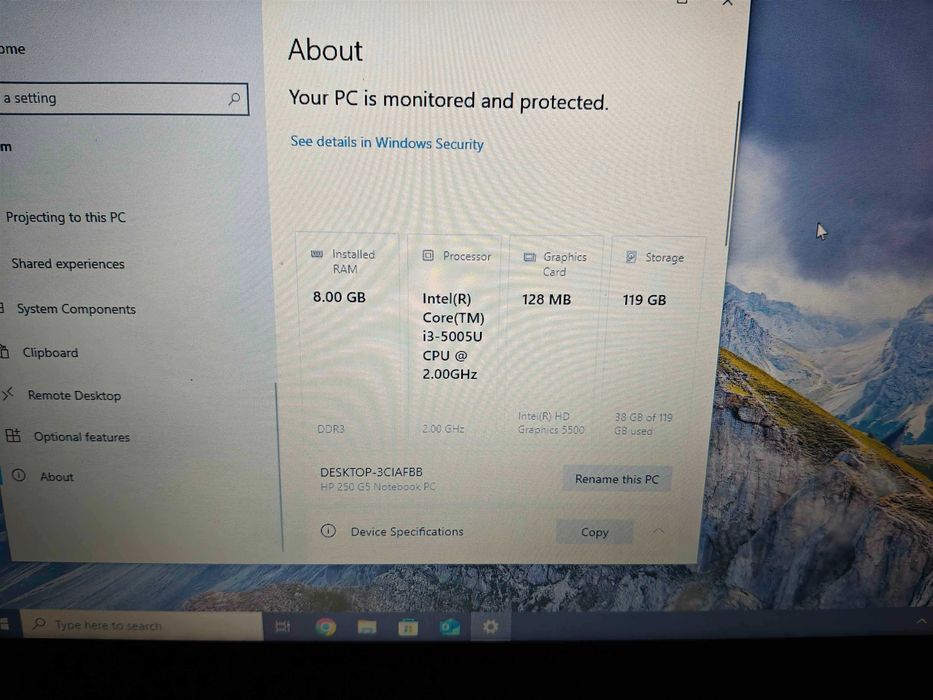 Laptop HP 250 G5 cu Intel Core i3