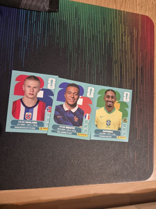 Panini wc stickers(mbappe, haaland,raphinia)