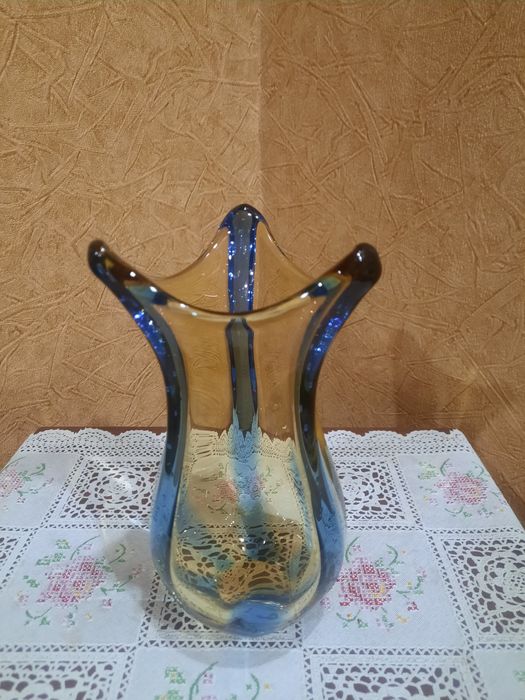 Винтажная ваза Богемия,  Чехословакия,  автор Hana Machovska, гутная т
