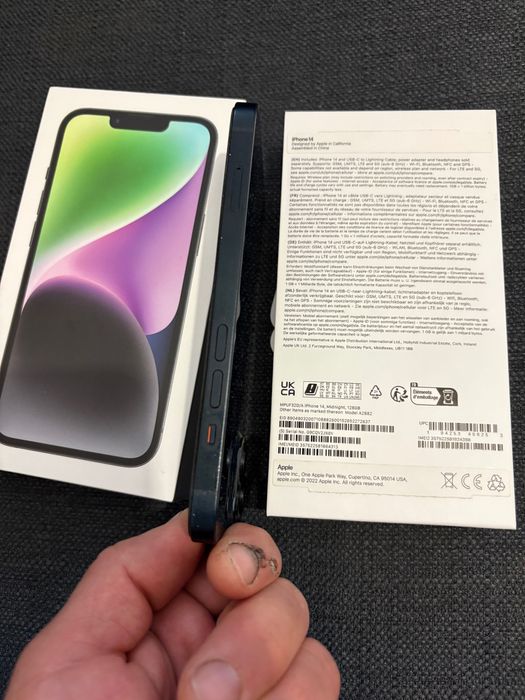 Черен Iphone 14 128gb midnight