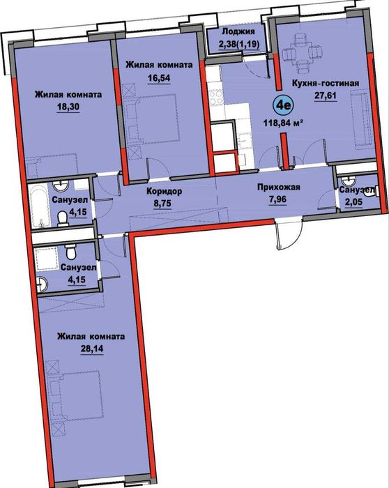 4-х комнатная в ЖК «Regnum Plaza» ID: 7733