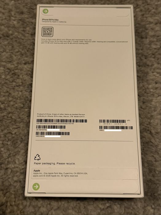iPhone 18 Pro Max Glacier Blue 2TB Sigilat Neverlocked