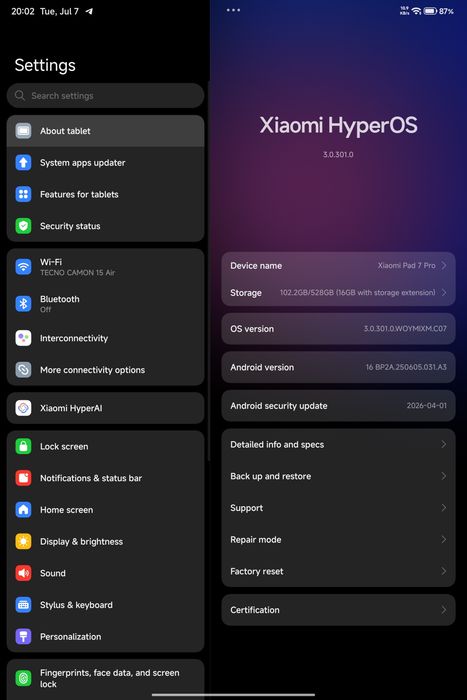 Xiaomi pad 7 pro