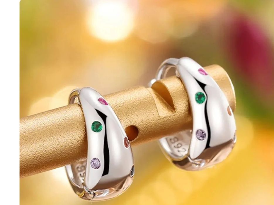 Сребърни Обеци Циркон