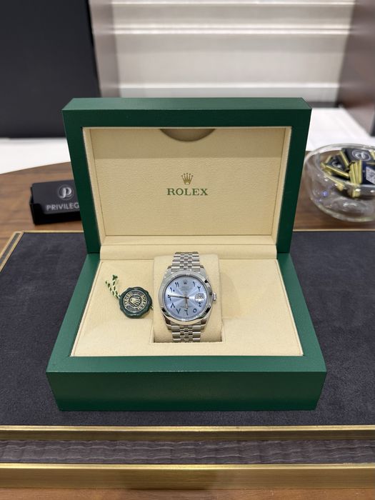 Rolex Datejust 41mm Steel Ice Blue Arabic Dial Custom 126300