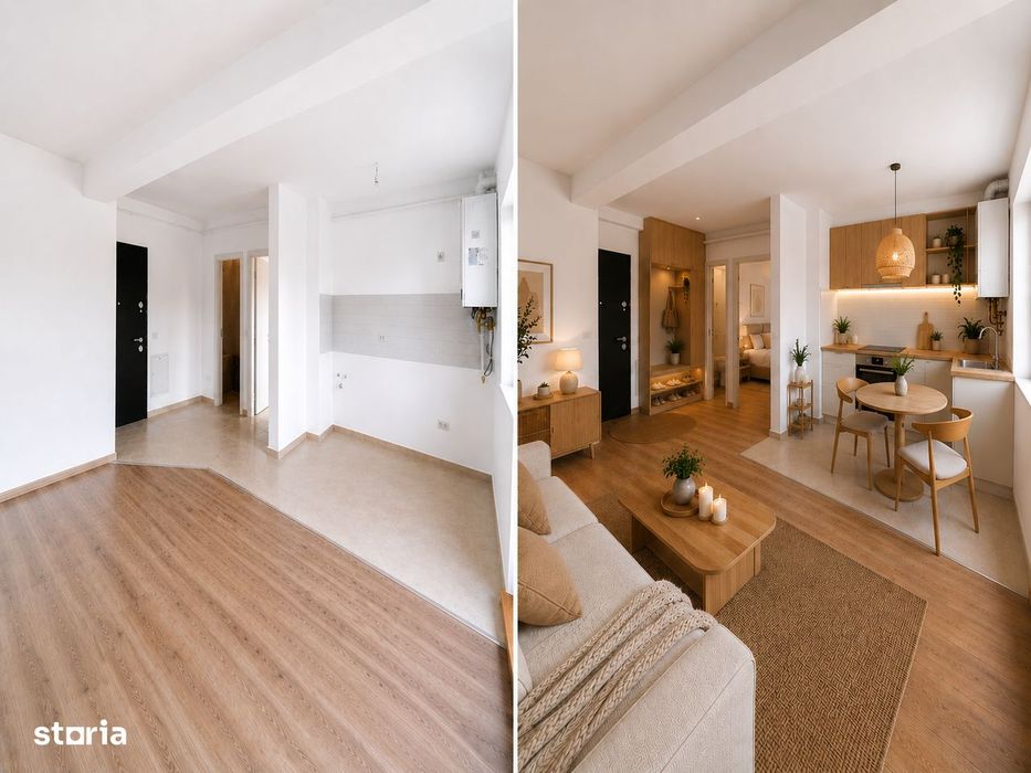 2 Camere + Grădină 35mp | Parcare inclusa | Încălzire în Pardoseală