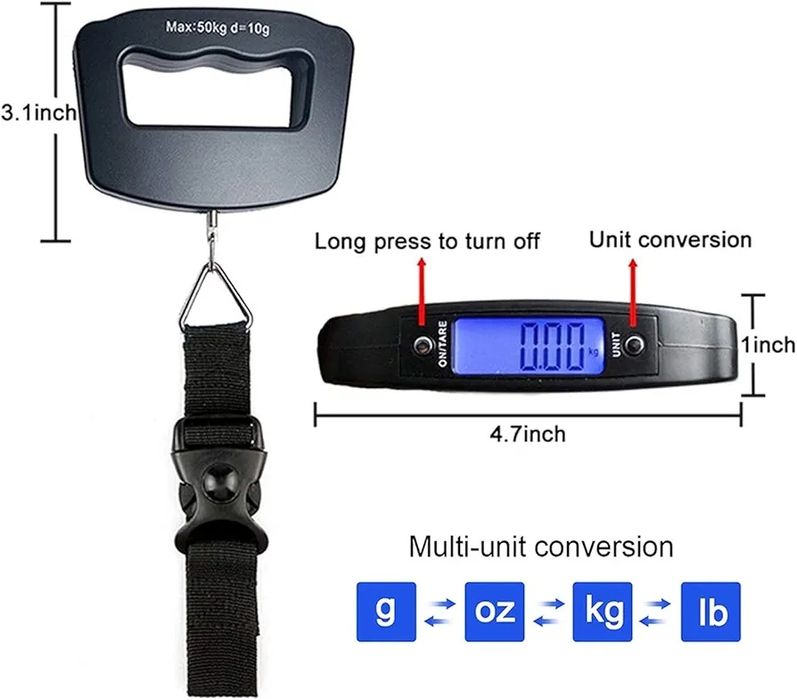 Cantar digital portabil pentru bagaje - pana la 50 kg