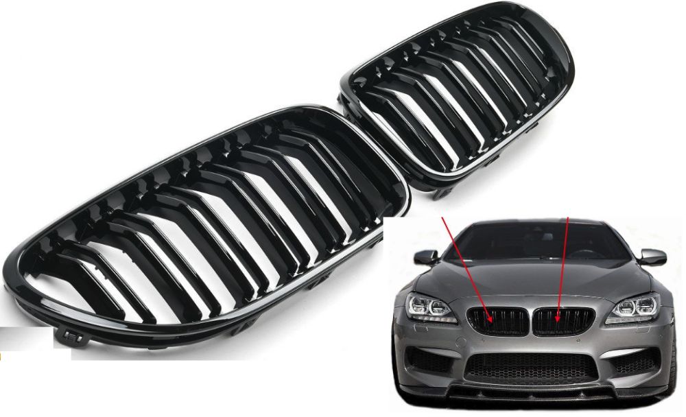GRILE centrale BMW Seria 6 F06 F12 F13 SPORT Negru Lucios