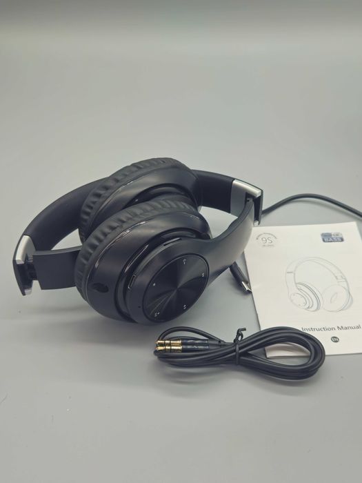 Безжични сгъваеми слушалки 9S “Super Bass” over-ear с AUX кабел!Промо!