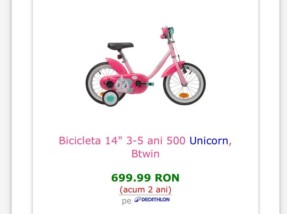 Bicicleta copii3-5 ani