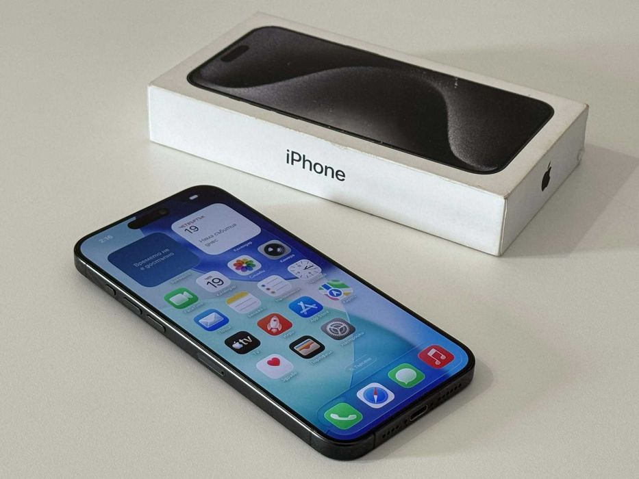 Бартер! iPhoen 15 Pro Max Titanium Black (Черен) 85% Батерия.