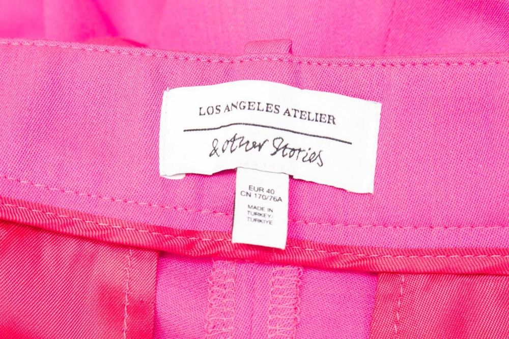 & Other Stories оригинален дамски панталон цикламен вълнен широк 40