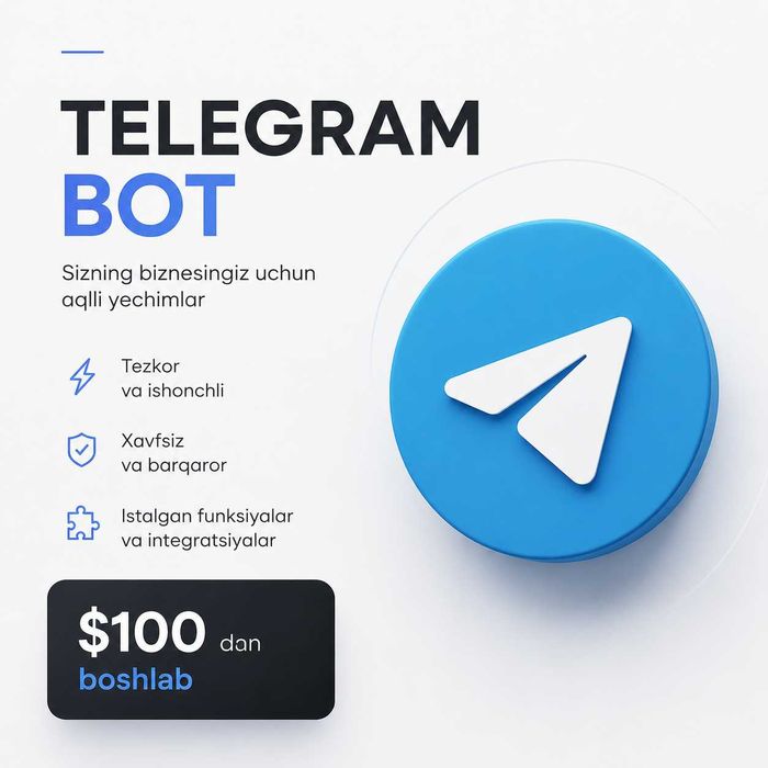 Biznes uchun Telegram bot qilib berish