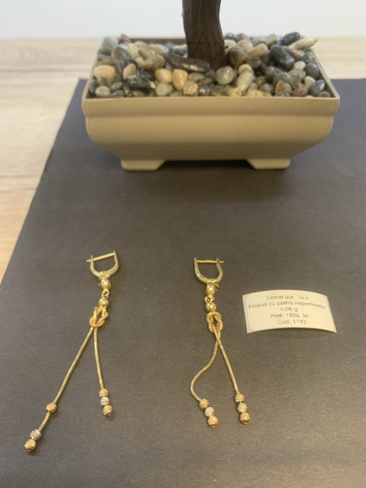 Cercei aur 14 k certificat anpc