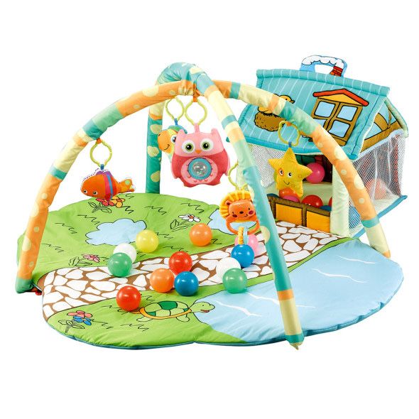Активна гимнастика Cangaroo HAPPY FARM зелена  и книга от плат ВЕСЕЛОТО ВЛАКЧЕ