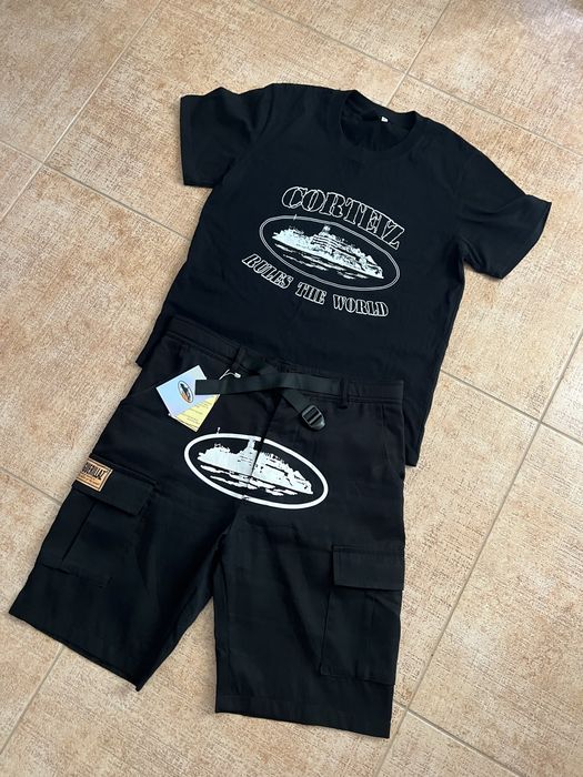 НОВО Екип Corteiz тениска и карго ТОП качество М размер