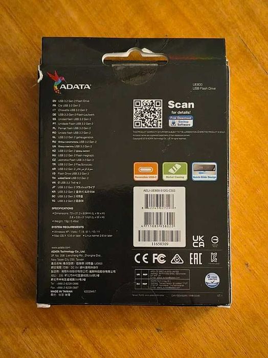 Memorie USB Adata UE800 512GB USB-C Silver