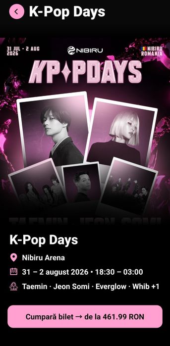 Vând urgent invitați nibiru K-POP DAYS!
