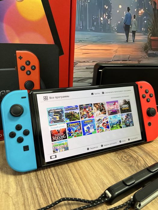 Прошитая Nintendo Switch Oled Kaspi 0-0-12, Red