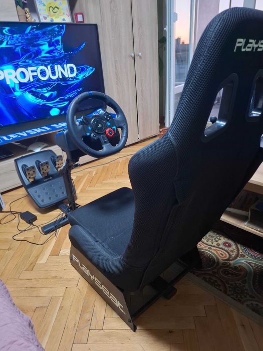За PS4, PS5 и PC -Волан, педали, скоростен лост и стол