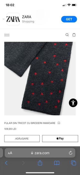 Set basca 100% lână + fular Zara- noi