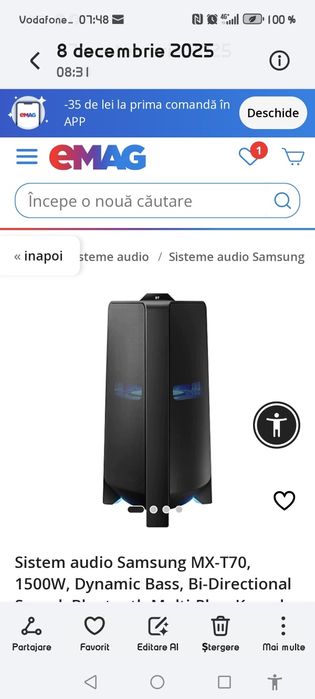 Boxa Samsung x 70 model mare