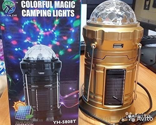 Lanterna cu lumină magică de camping cu LED, încărcare solară și USB