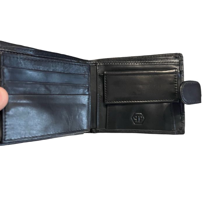 мъжки портфейл от естествена кожа телешки бокс джоб монети документи