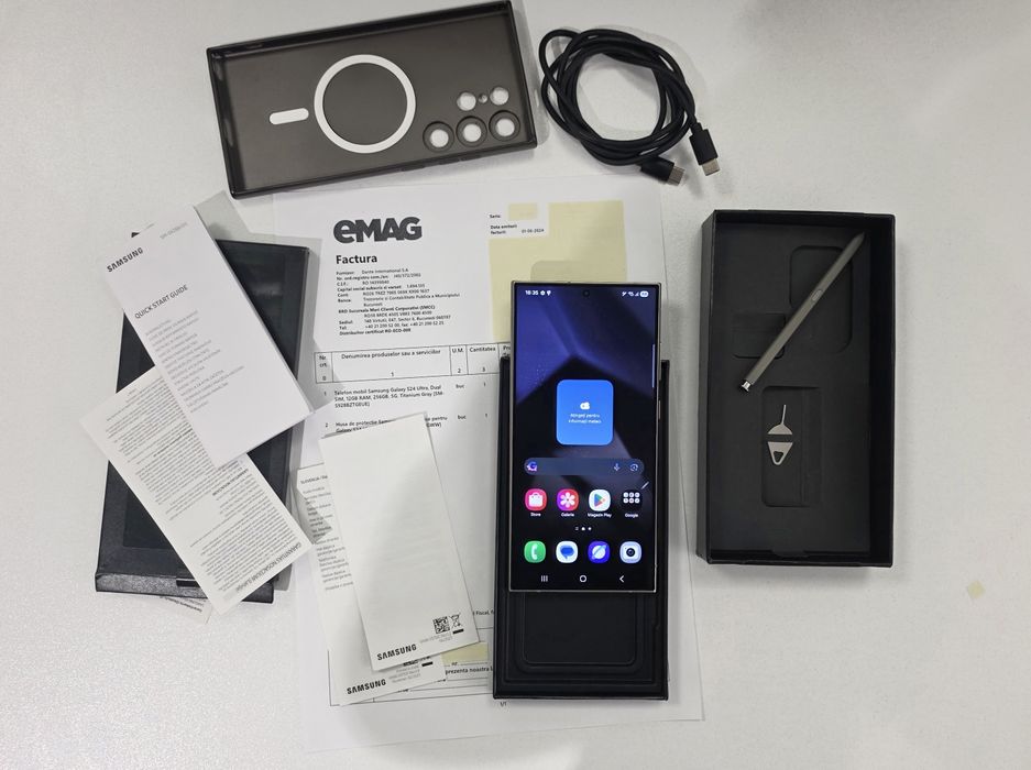 S24 Ultra ca NOU, 12 / 256 Gb, Titanium Gray, GARANTIE (nu S25)