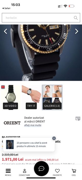 Ceas Orient Automatic 200m Ca Nou , AMANET NO LIMIT.