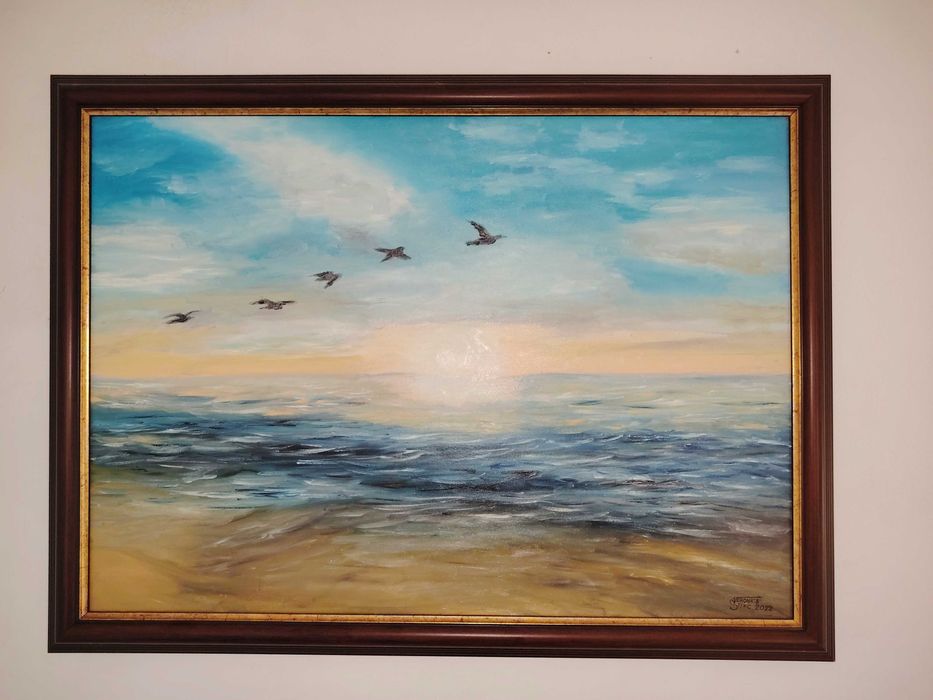 Vand tablou pictat în ulei pe pânză.