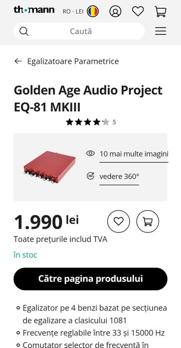 Golden Age Audio Project EQ 81 MK 3 egalizator - equalizer de studio