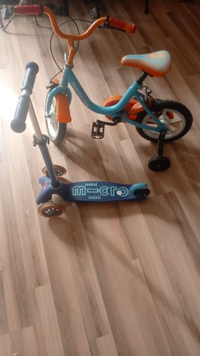 Продам детский самокат и велосипед