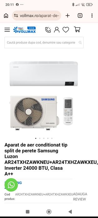 Aer conditionat  Samsung Luzon  24000 BTU