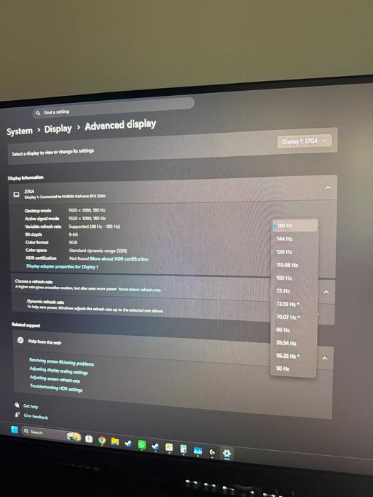 Monitor gaming AOC 27" 180 hz - Garantie