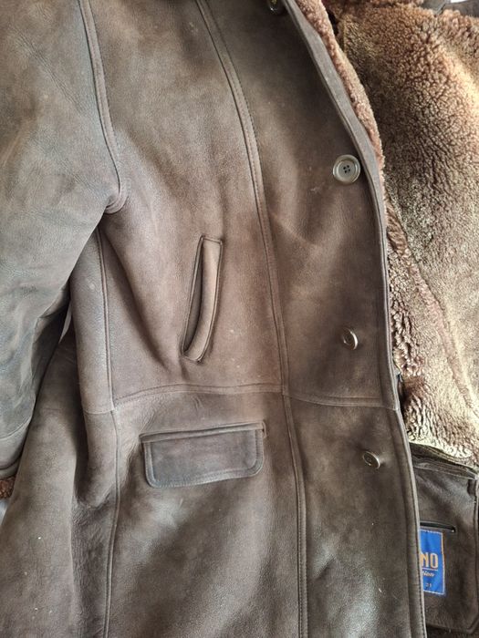 Дубленка   коричневого цвета, б/у